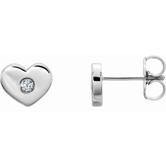 TreasureFineJewelers Earrings 14K White 06 CTW Diamond Heart Earrings