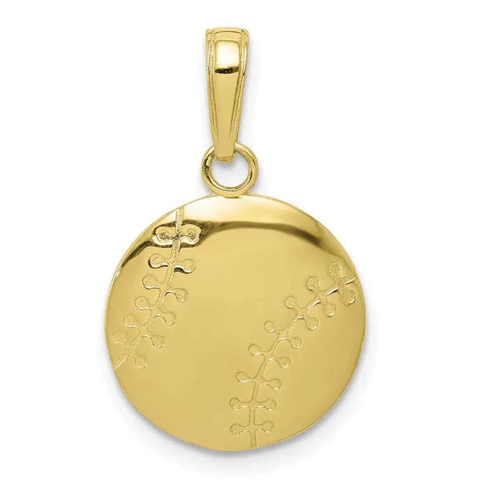 TreasureFineJewelers PreStyled Sets 10K Gold Polished Baseball Closed Back Pendant TreasureFineJewelers PreStyled Sets 10K Gold Polished Baseball Closed Back Pendant