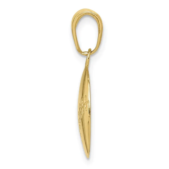 TreasureFineJewelers PreStyled Sets 10K Gold Polished Baseball Closed Back Pendant