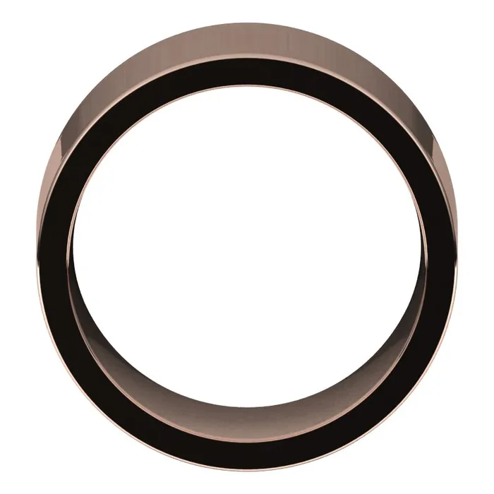 TreasureFineJewelers Rings 10K Rose Gold 12 mm flat comfort fit Wedding Band