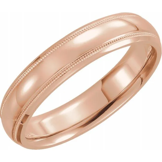 TreasureFineJewelers Rings 10K Rose Gold 6 mm Half Round ComfortFit Band With Milgrain TreasureFineJewelers Rings 10K Rose Gold 6 mm Half Round ComfortFit Band With Milgrain