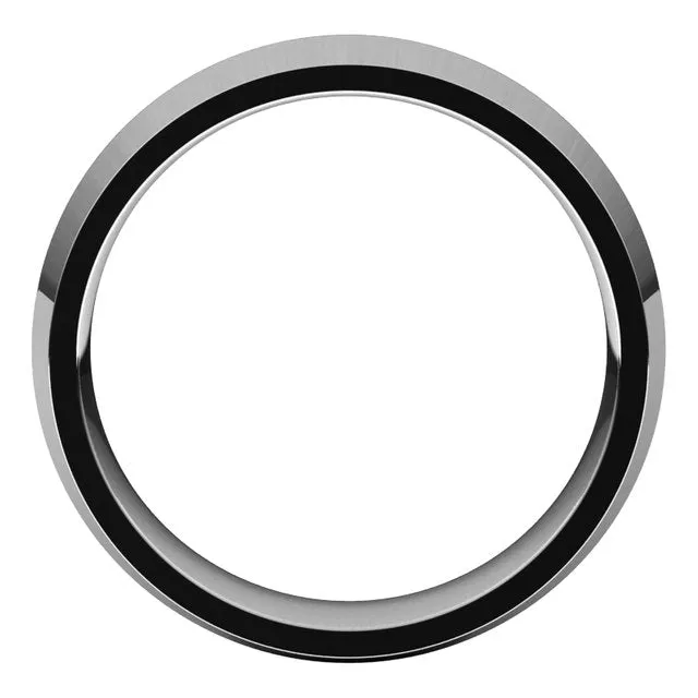 TreasureFineJewelers Rings 10K White Gold 6 mm Knife Edge Comfort Fit Wedding Band