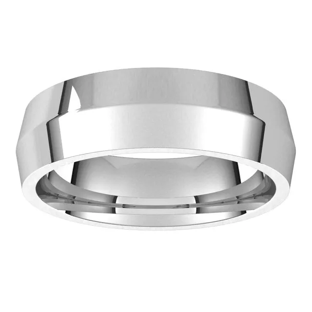 TreasureFineJewelers Rings 10K White Gold 6 mm Knife Edge Comfort Fit Wedding Band