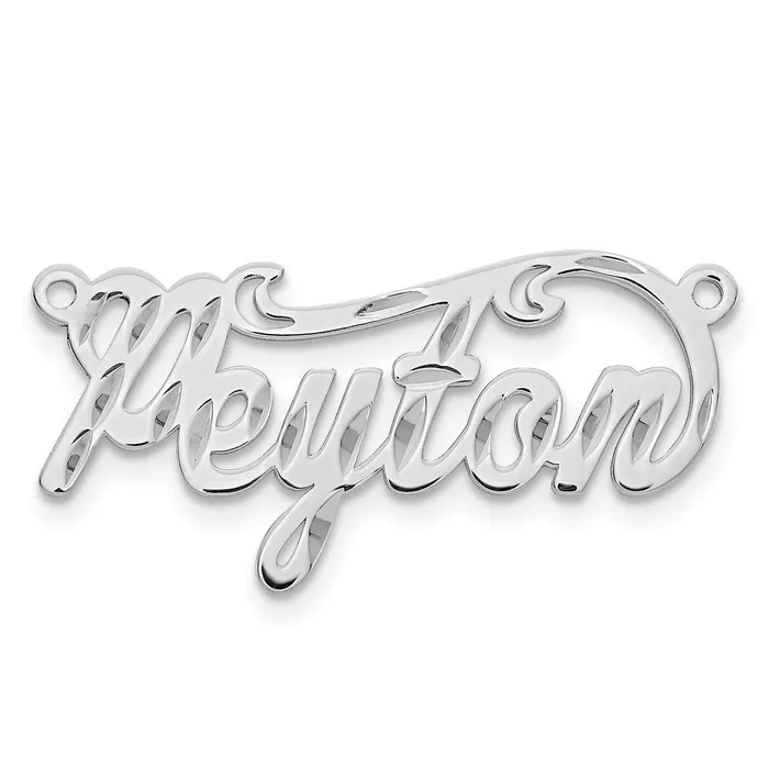 TreasureFineJewelers Rings 10K White Gold Diamondcut Name Plate