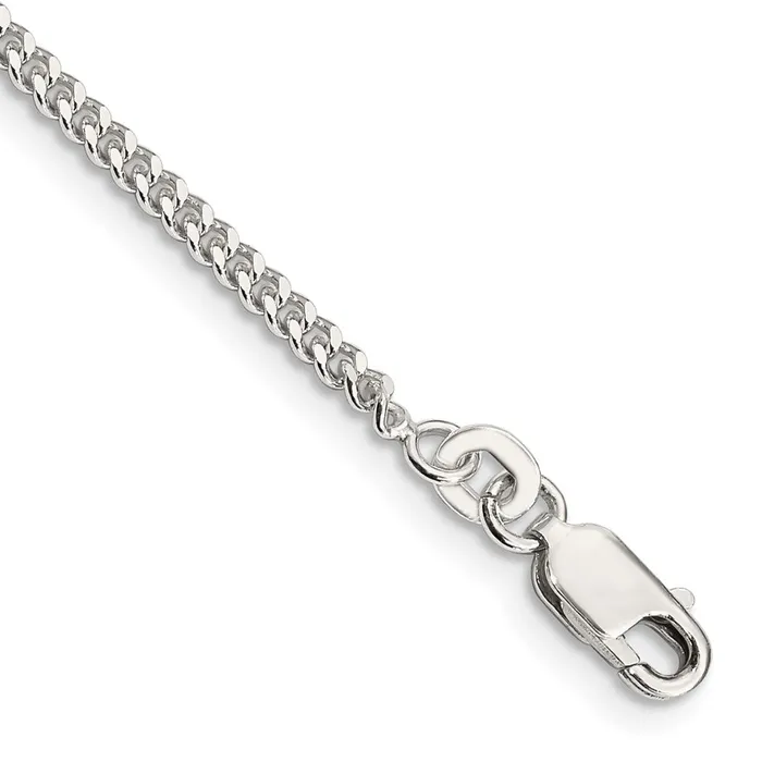 TreasureFineJewelers Rings Sterling Silver 2mm Curb Chain Anklet