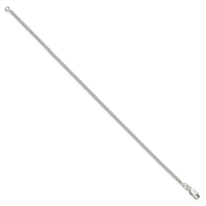 TreasureFineJewelers Rings Sterling Silver 2mm Curb Chain Anklet