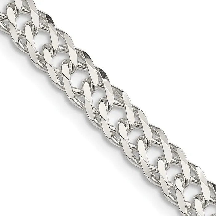 TreasureFineJewelers Rings Sterling Silver 525mm 6 Side Dimondcut Flat Double Curb Chain TreasureFineJewelers Rings Sterling Silver 525mm 6 Side Dimondcut Flat Double Curb Chain