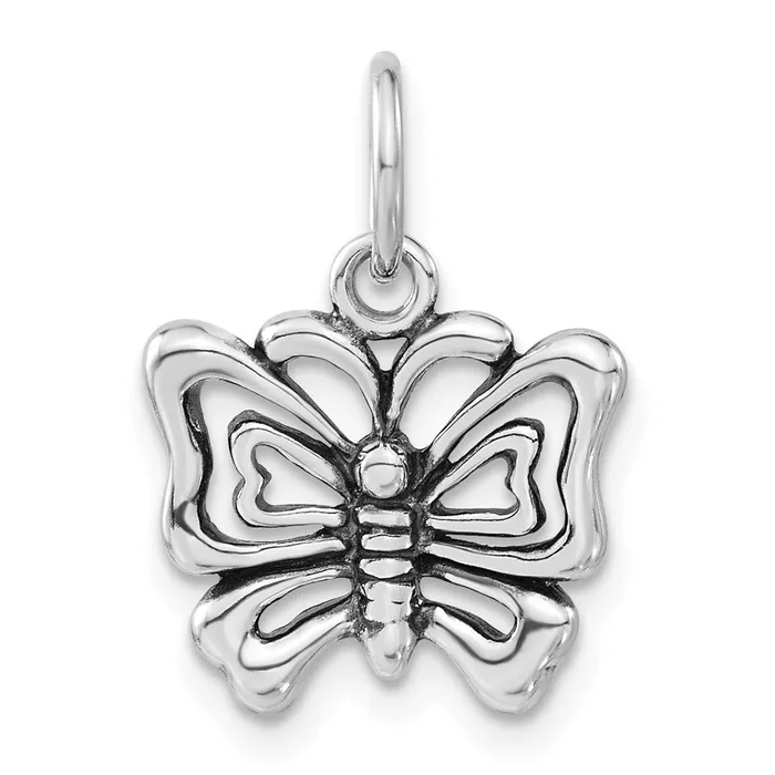 TreasureFineJewelers Rings Sterling Silver Antique Butterfly Charm