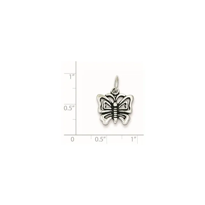 TreasureFineJewelers Rings Sterling Silver Antique Butterfly Charm