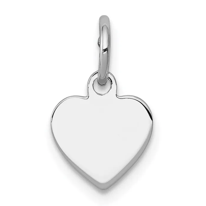 TreasureFineJewelers Rings Sterling Silver Rhplt Engraveable Heart Polished FrontBack Disc Charm TreasureFineJewelers Rings Sterling Silver Rhplt Engraveable Heart Polished FrontBack Disc Charm