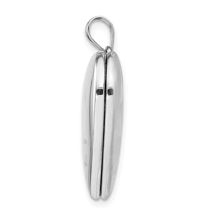 TreasureFineJewelers Rings Sterling Silver Rhodiumplated Guardian Angel Ash Holder Heart Locket