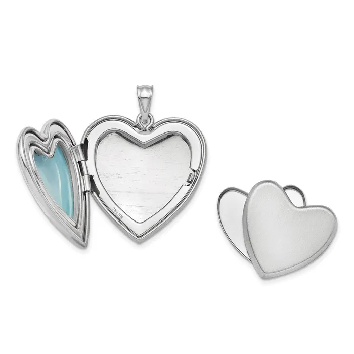 TreasureFineJewelers Rings Sterling Silver Rhodiumplated Guardian Angel Ash Holder Heart Locket