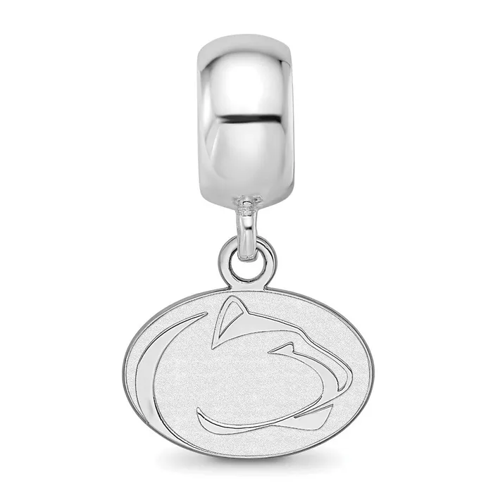 TreasureFineJewelers Rings Sterling Silver Rhodiumplated LogoArt Penn State University Lion Extra Small Dangle Bead Charm