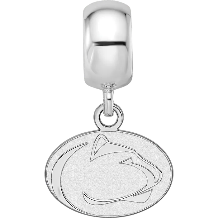 TreasureFineJewelers Rings Sterling Silver Rhodiumplated LogoArt Penn State University Lion Extra Small Dangle Bead Charm