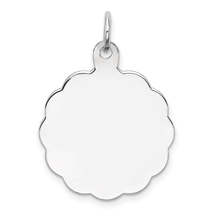 TreasureFineJewelers Sterling Silver Rhplt Engraveable Polished FrontSatin Back Disc Charm Rings TreasureFineJewelers Sterling Silver Rhplt Engraveable Polished FrontSatin Back Disc Charm Rings