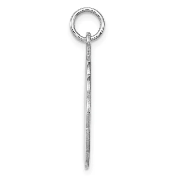 TreasureFineJewelers Sterling Silver Rhplt Engraveable Polished FrontSatin Back Disc Charm Rings