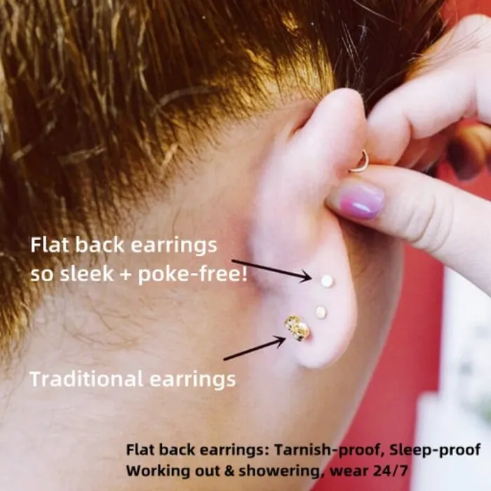 Trendolla Jewelry Earrings Prong Rhombus Diamond Drape Threaded Flat Back Earrings