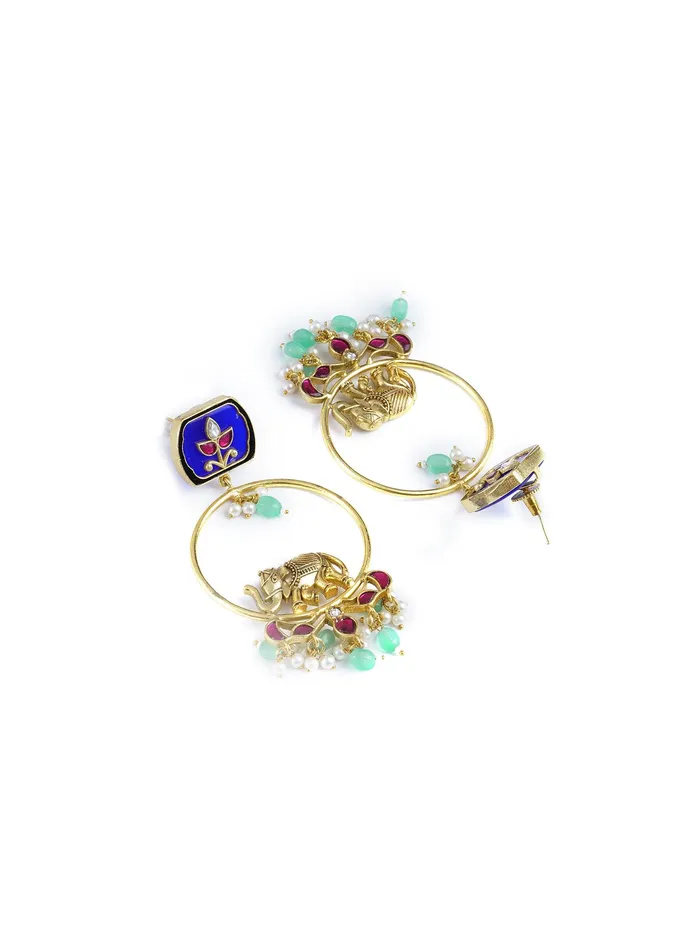 Curio Cottage Earrings Golden Tusker Chandbali Earrings Curio Cottage Earrings Golden Tusker Chandbali Earrings