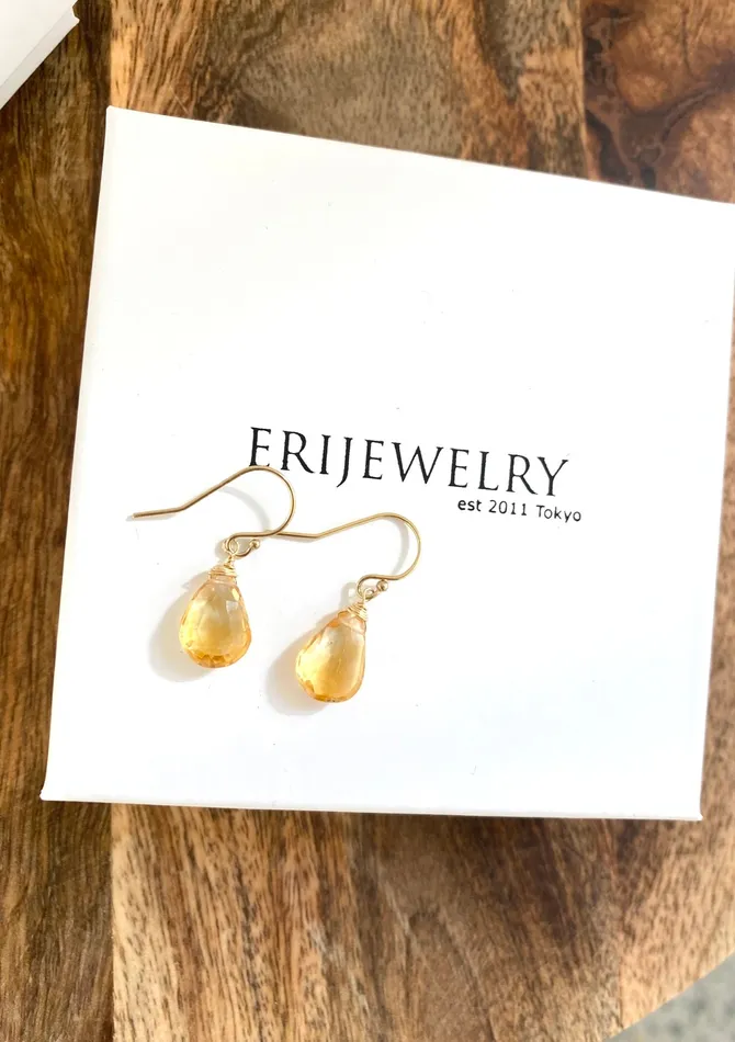 Earrings ERIJEWELRY Citrine Simple Earrings Earrings ERIJEWELRY Citrine Simple Earrings