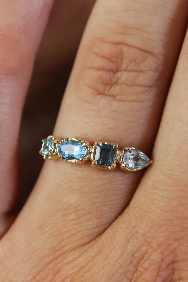 Lacee Alexandra Jewelry Rings Oceanic Gemstone Ring available in solid gold sterling silver