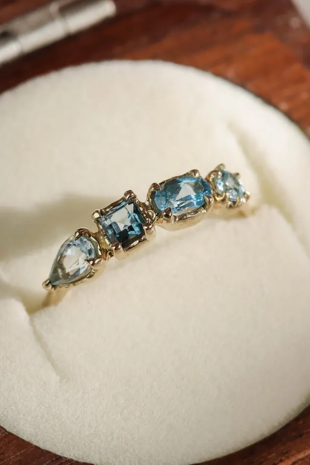 Lacee Alexandra Jewelry Rings Oceanic Gemstone Ring available in solid gold sterling silver