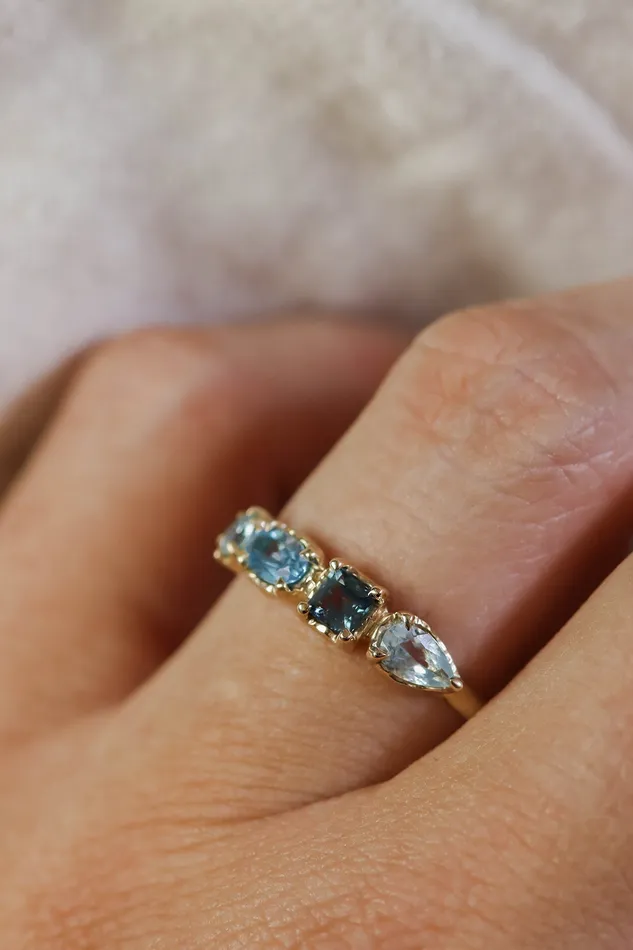 Lacee Alexandra Jewelry Rings Oceanic Gemstone Ring available in solid gold sterling silver
