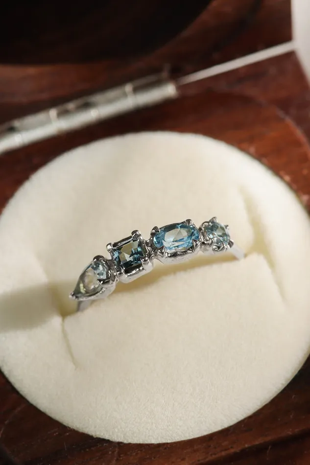 Lacee Alexandra Jewelry Rings Oceanic Gemstone Ring available in solid gold sterling silver