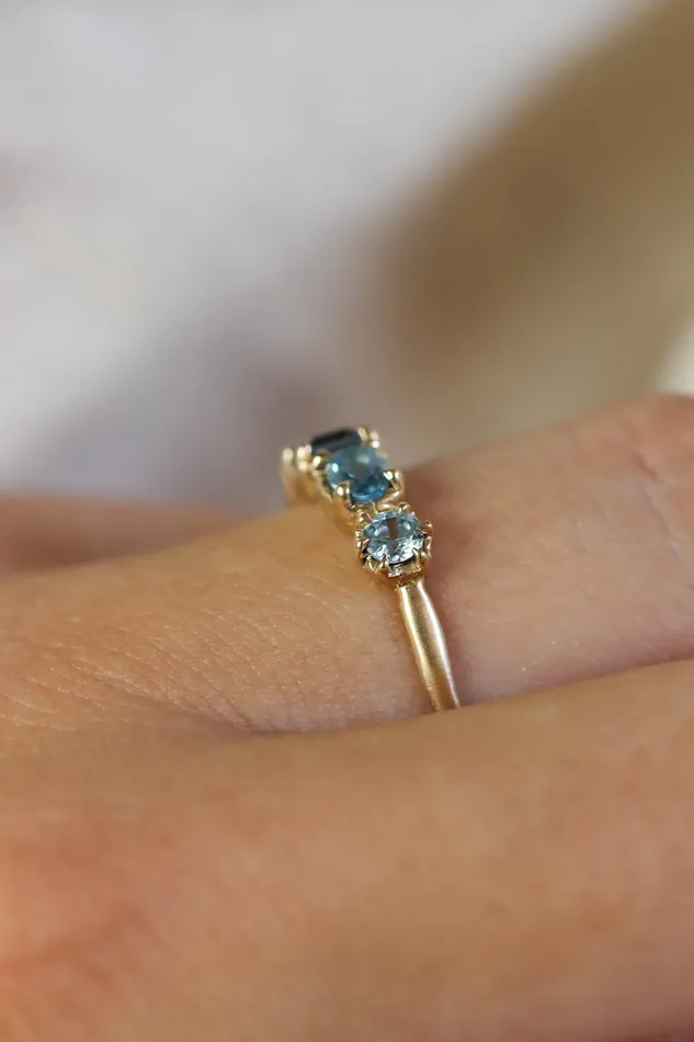 Lacee Alexandra Jewelry Rings Oceanic Gemstone Ring available in solid gold sterling silver
