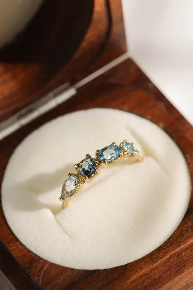Lacee Alexandra Jewelry Rings Oceanic Gemstone Ring available in solid gold sterling silver