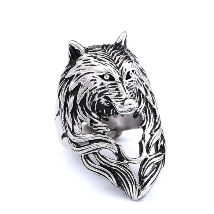 Mens Wolf Head Ring Wolf Stuff Rings