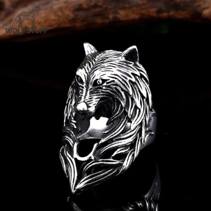 Mens Wolf Head Ring Wolf Stuff Rings