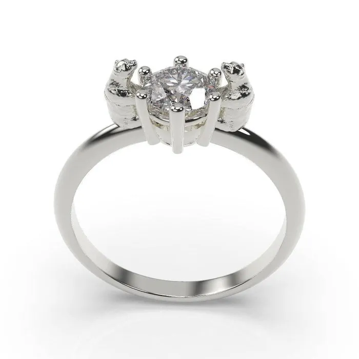MyUniqueRing Rings Panda Engagement Ring Panda Ring White Gold Panda