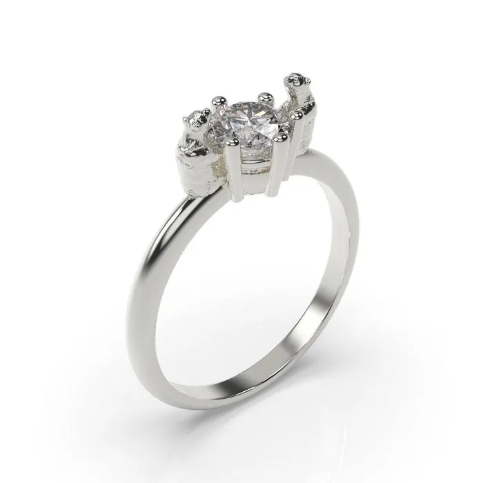 MyUniqueRing Rings Panda Engagement Ring Panda Ring White Gold Panda