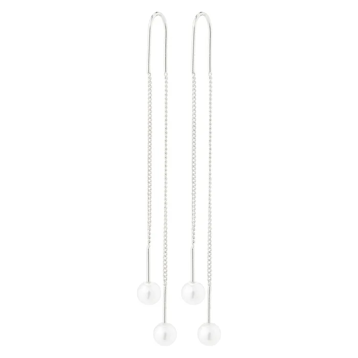 Pilgrim Earrings Euonia Silver Plated Pull Through Pearl Earrings
