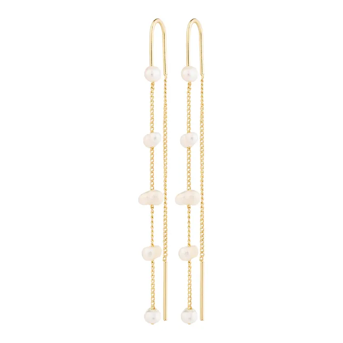 Pilgrim Earrings Zenaia Gold Plated Pearl Chain Earrings