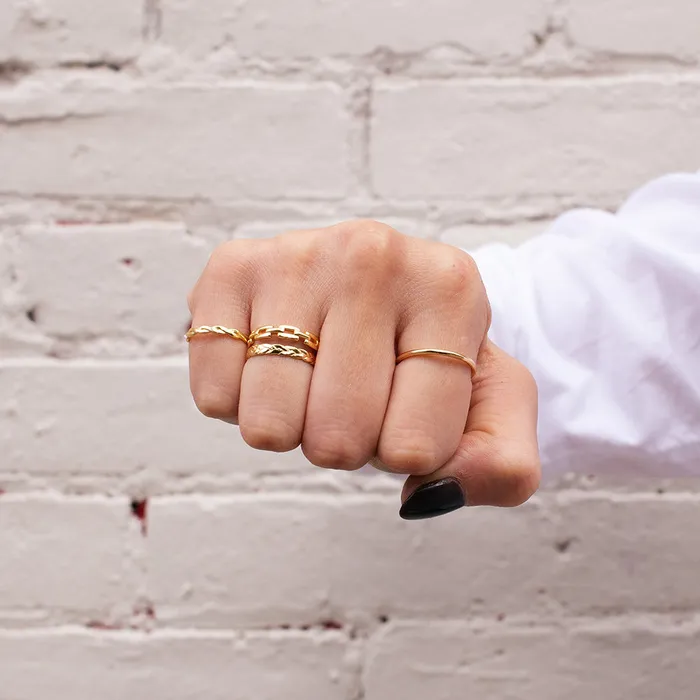 Rings Silver Lotus Gold Plated Infinity Ring