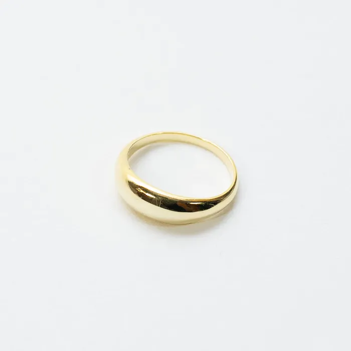 Silver Lotus Rings Gold Plated Thin Dome Ring