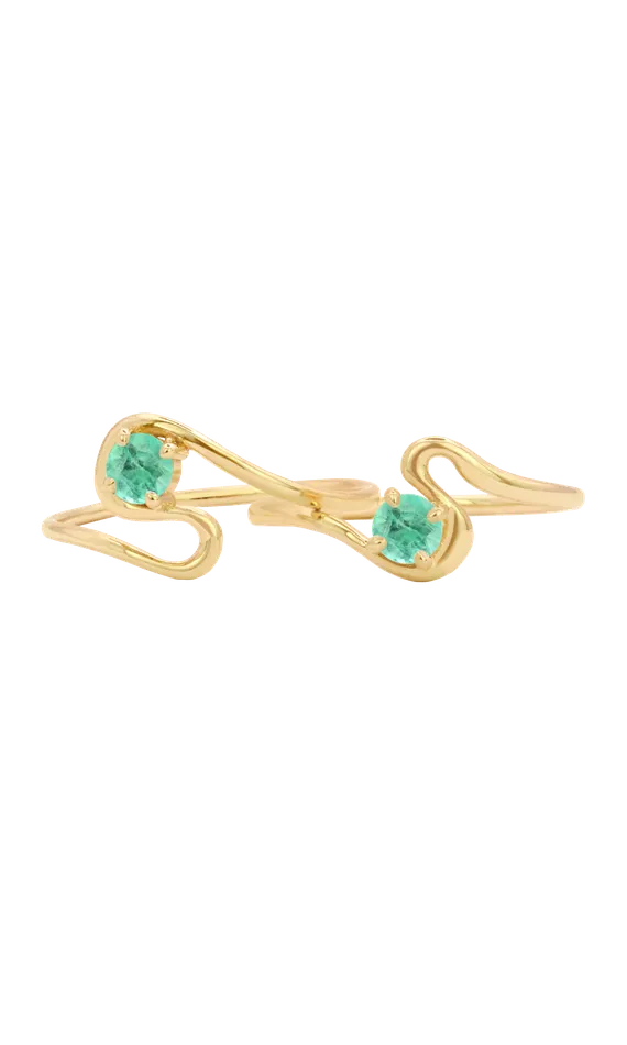 Twin Flame Ring Set with Emeralds Faeber Studio Rings