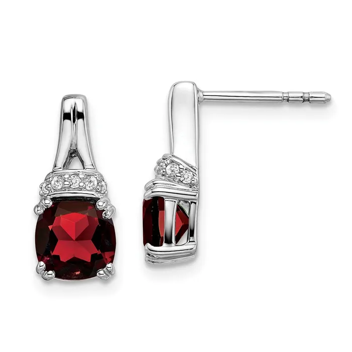 10k White Gold Garnet and Diamond EarringsWBCEM7074GA0071WA WB Choice Jewelry Earrings 10k White Gold Garnet and Diamond EarringsWBCEM7074GA0071WA WB Choice Jewelry Earrings