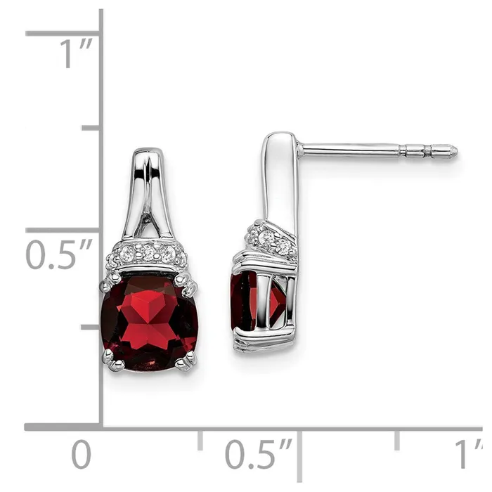 10k White Gold Garnet and Diamond EarringsWBCEM7074GA0071WA WB Choice Jewelry Earrings 10k White Gold Garnet and Diamond EarringsWBCEM7074GA0071WA WB Choice Jewelry Earrings