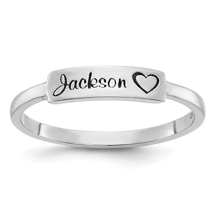 10K White Gold Personalized Name Bar RingWBC10XNR89W WB Choice Jewelry Rings 10K White Gold Personalized Name Bar RingWBC10XNR89W WB Choice Jewelry Rings