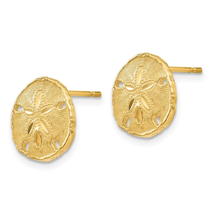14k Gold Polished Textured Sand Dollar Post EarringsWBCH1115 WB Choice Jewelry Earrings 14k Gold Polished Textured Sand Dollar Post EarringsWBCH1115 WB Choice Jewelry Earrings