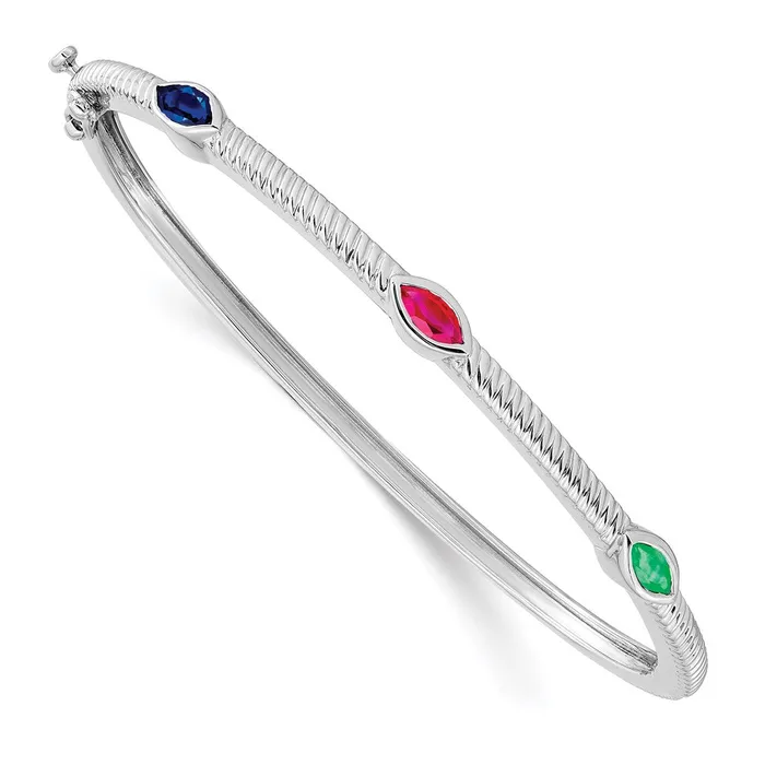 14k White Gold Marquise RubySapphireEmerald BangleWBCBM7223RSEW WB Choice Jewelry Earrings 14k White Gold Marquise RubySapphireEmerald BangleWBCBM7223RSEW WB Choice Jewelry Earrings