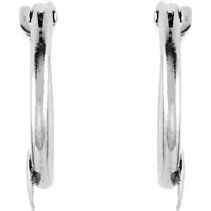 14K White Hinged Hoop Earrings with Heart19102600PSTWBC WB Choice Jewelry Earrings 14K White Hinged Hoop Earrings with Heart19102600PSTWBC WB Choice Jewelry Earrings