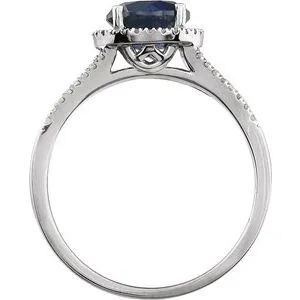 14K White LabGrown Blue Sapphire 16 CTW Diamond Ring 65130070008PSTWBC WB Choice Jewelry Rings 14K White LabGrown Blue Sapphire 16 CTW Diamond Ring 65130070008PSTWBC WB Choice Jewelry Rings