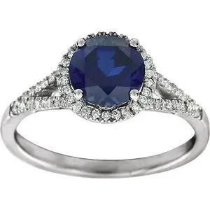 14K White LabGrown Blue Sapphire 16 CTW Diamond Ring 65130070008PSTWBC WB Choice Jewelry Rings 14K White LabGrown Blue Sapphire 16 CTW Diamond Ring 65130070008PSTWBC WB Choice Jewelry Rings