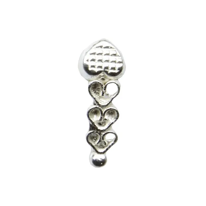 925 Sterling Silver Nose Stud corkscrew piercing nose ring L Bend 22g Karizma Jewels Rings