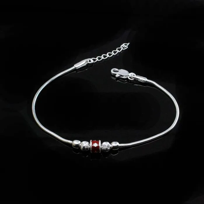 Bracelets httpswwwkarizmajewelscom Real 925 Silver Indian Ball Style bracelet Rakhi for men women 8