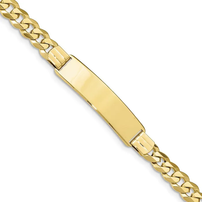 Bracelets WB Choice Jewelry 10k Flat Curb Link ID BraceletWBC10LID808 Bracelets WB Choice Jewelry 10k Flat Curb Link ID BraceletWBC10LID808