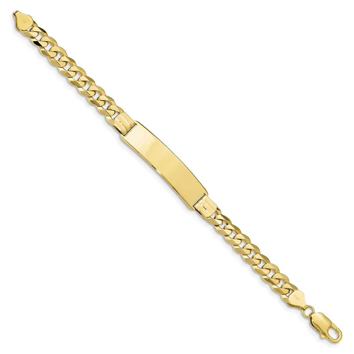 Bracelets WB Choice Jewelry 10k Flat Curb Link ID BraceletWBC10LID808 Bracelets WB Choice Jewelry 10k Flat Curb Link ID BraceletWBC10LID808